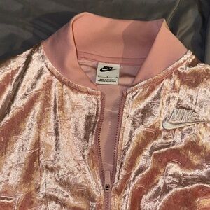 Nike Kids Pink Velvet Bomber Jacket